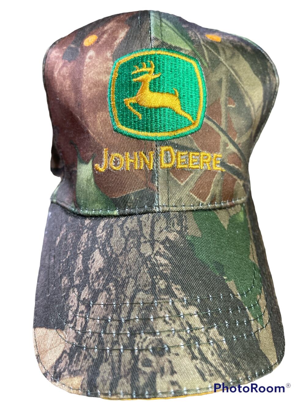John Deere Embroidered Logo Camouflage Yellow Green Adjustable Baseball Dad Hat